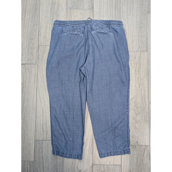 NWOT Sz 16 Petite Talbots Pull-On Straight Leg Ankle Pants Chambray Linen 182 - Picture 2 of 6